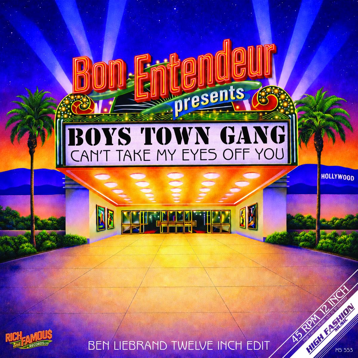 Boys Town Gang — CAN'T TAKE MY EYES OFF YOU (BON ENTENDEUR REMIXES) 12" vinyl cover