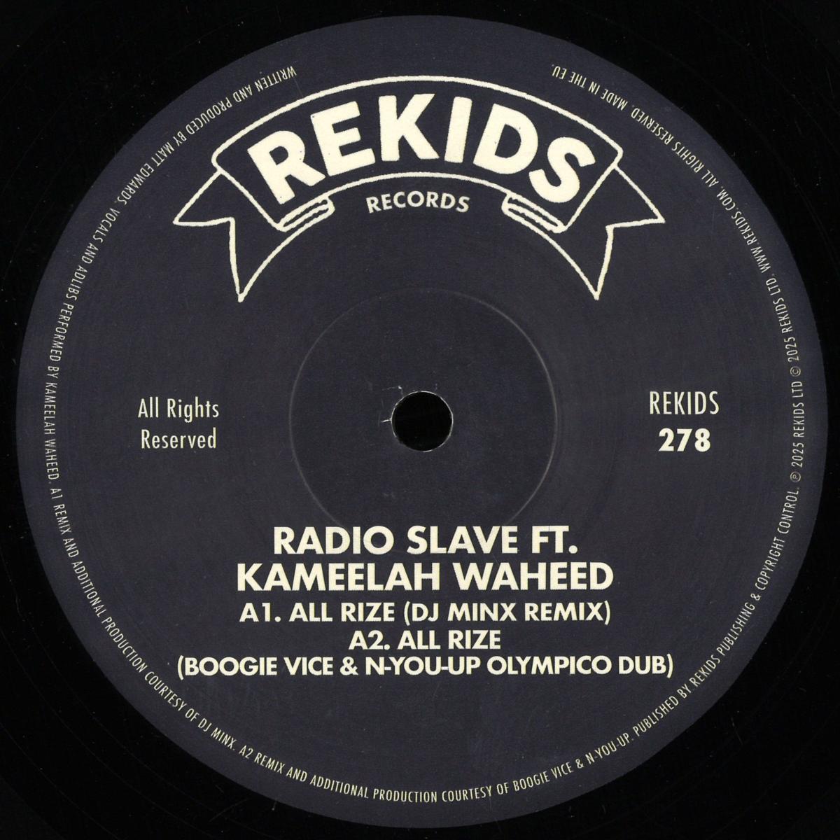 Radio Slave, Kameelah Waheed — All Rize (Remixes II) vinyl cover