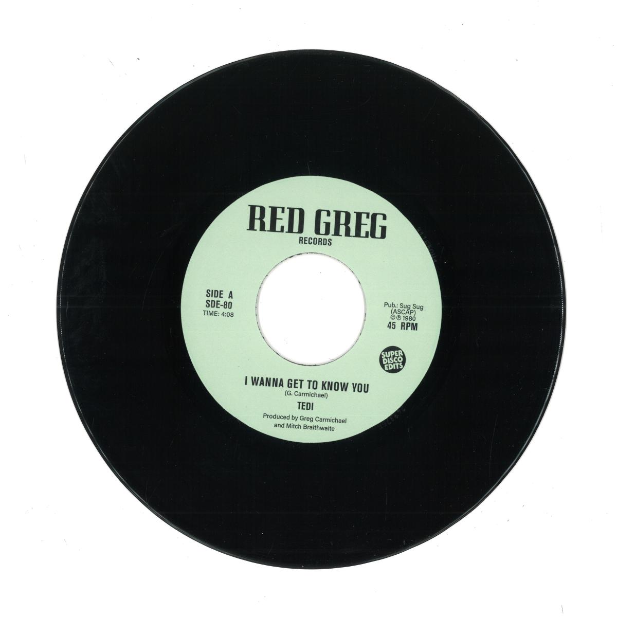 Tedi — I Wanna Get to Know You / Inst (7") vinyl cover
