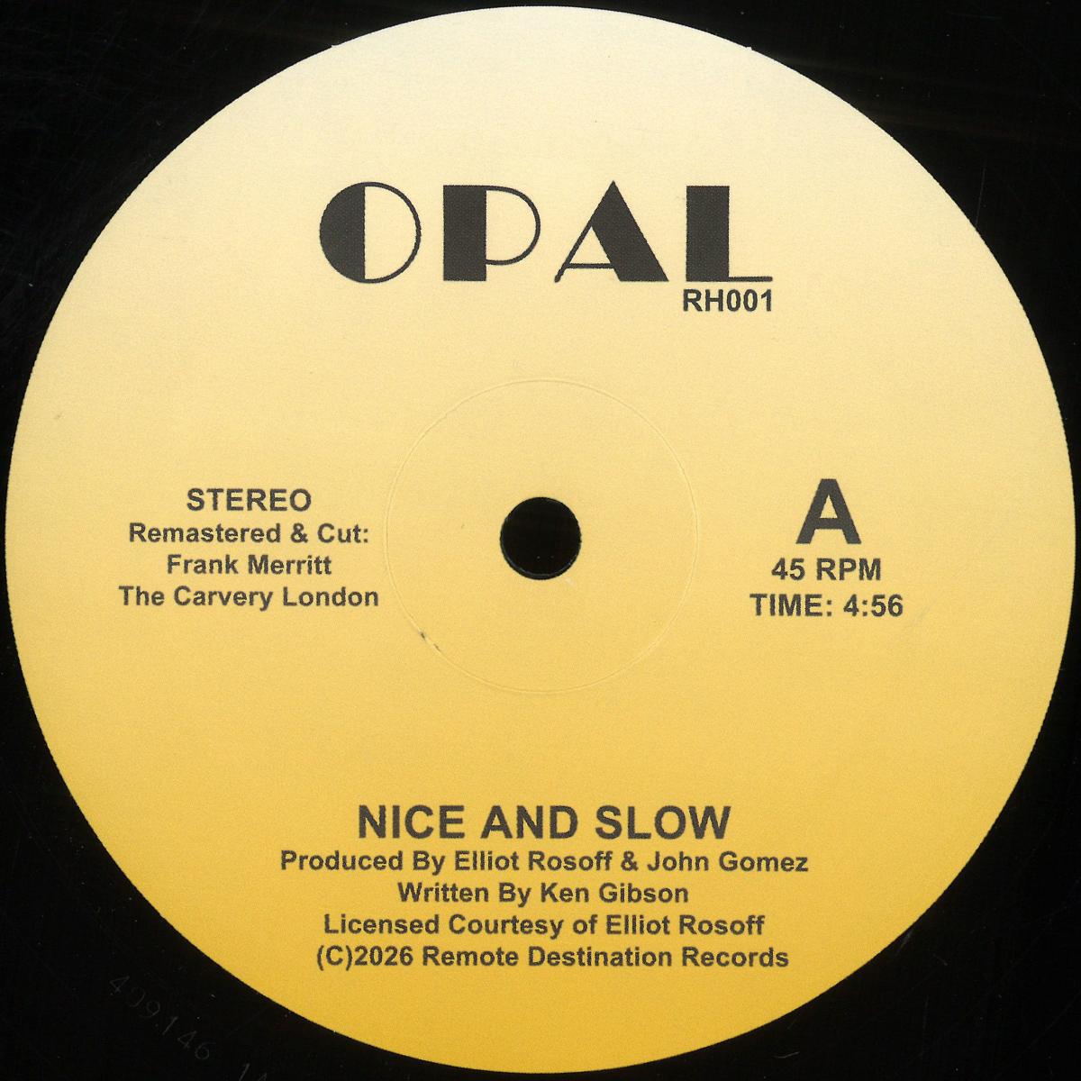 Opal — NICE AND SLOW vinyl cover