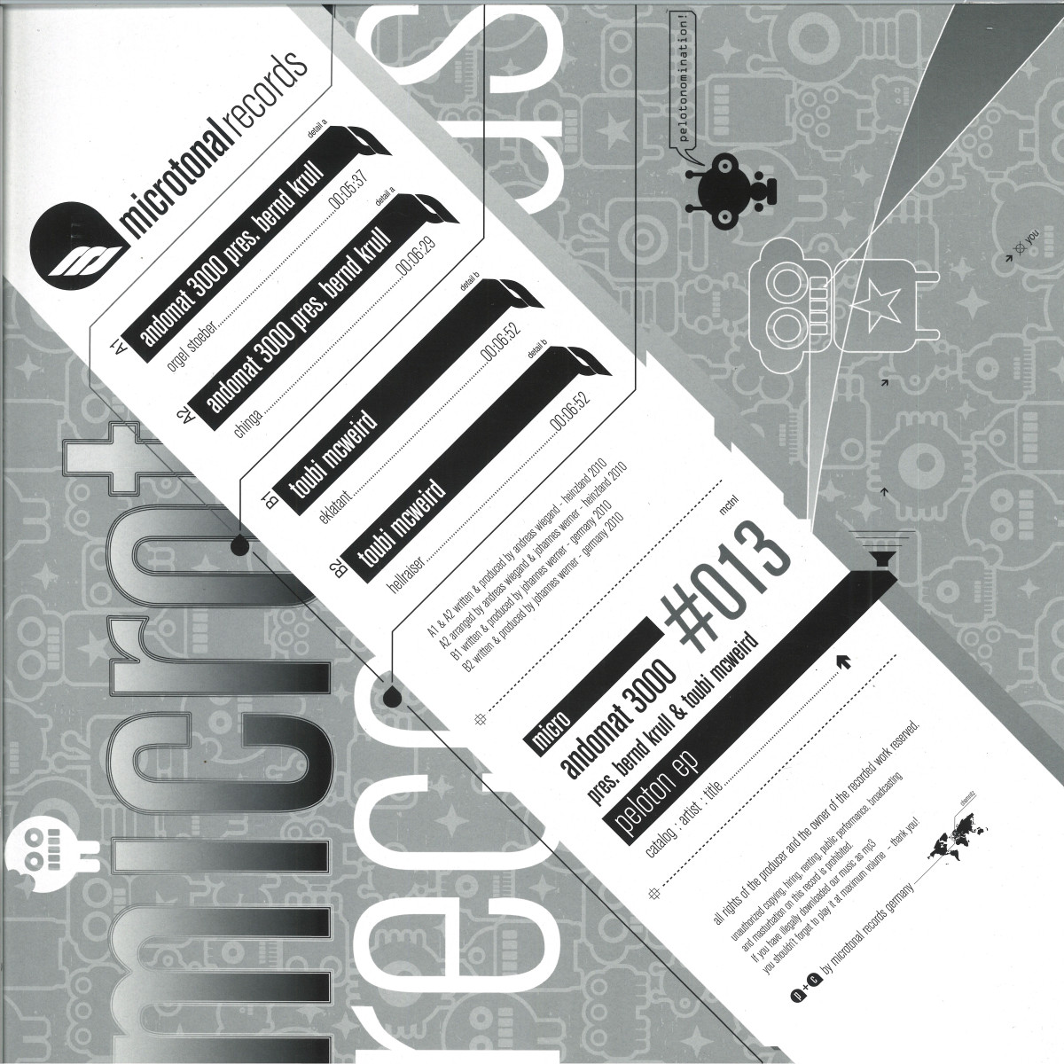 Andomat 3000, Bernd Krull, Toubi Mcweird — Peloton EP vinyl cover