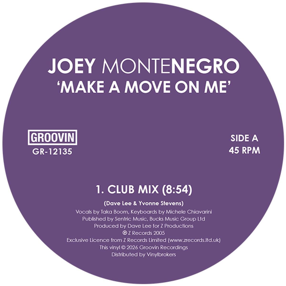 Joey Montenegro — Make A Move On Me vinyl cover