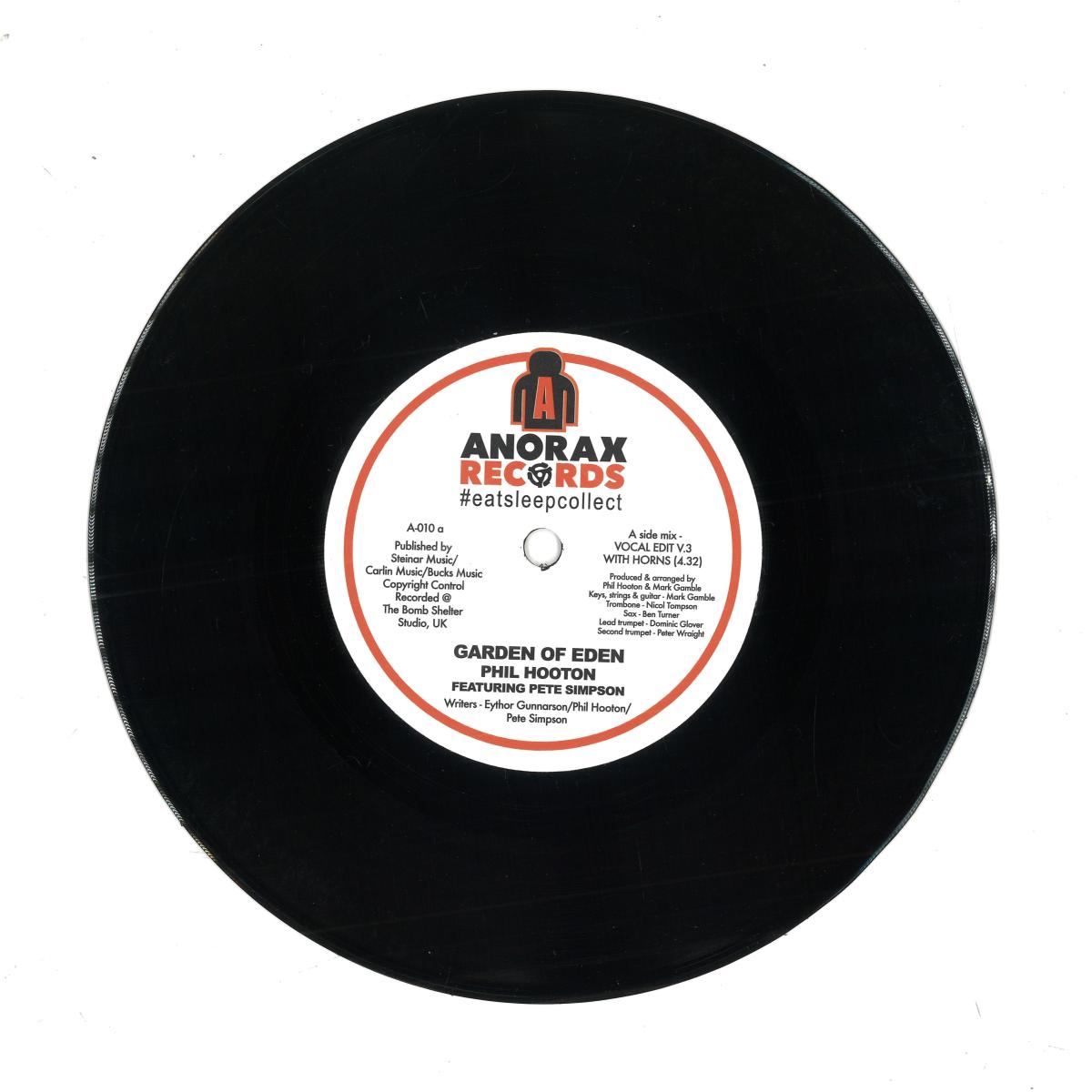 Phil Hooton, Pete Simpson — Garden Of Eden (7") vinyl cover