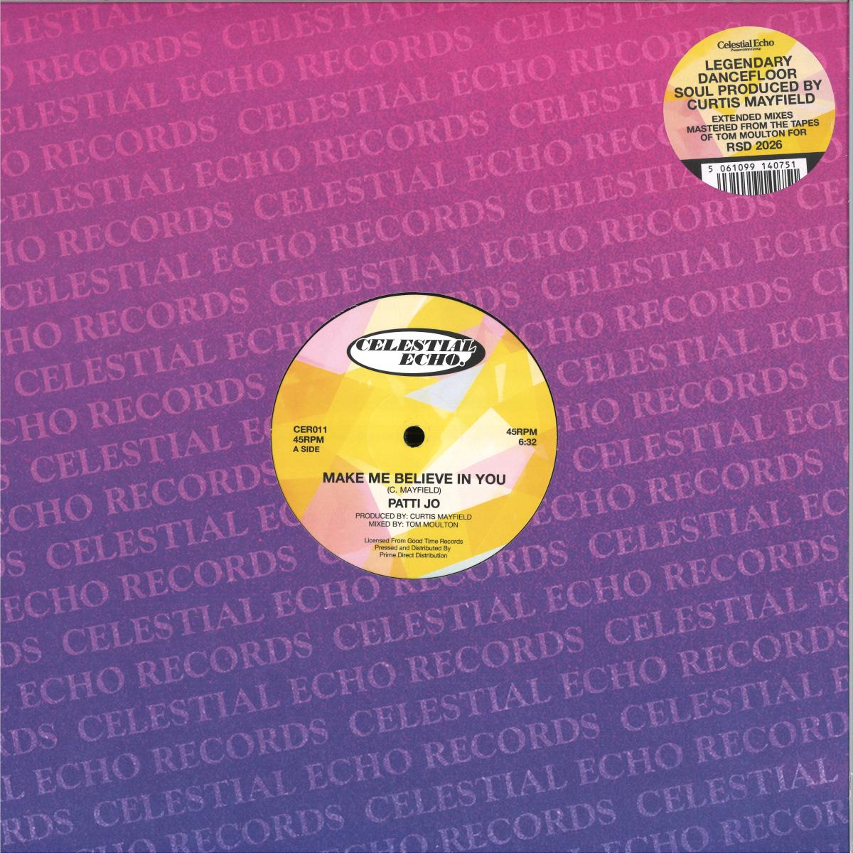Patti Jo — Make Me Believe In You / Ain't No Love Lost (Tom Moulton Mixes) vinyl cover