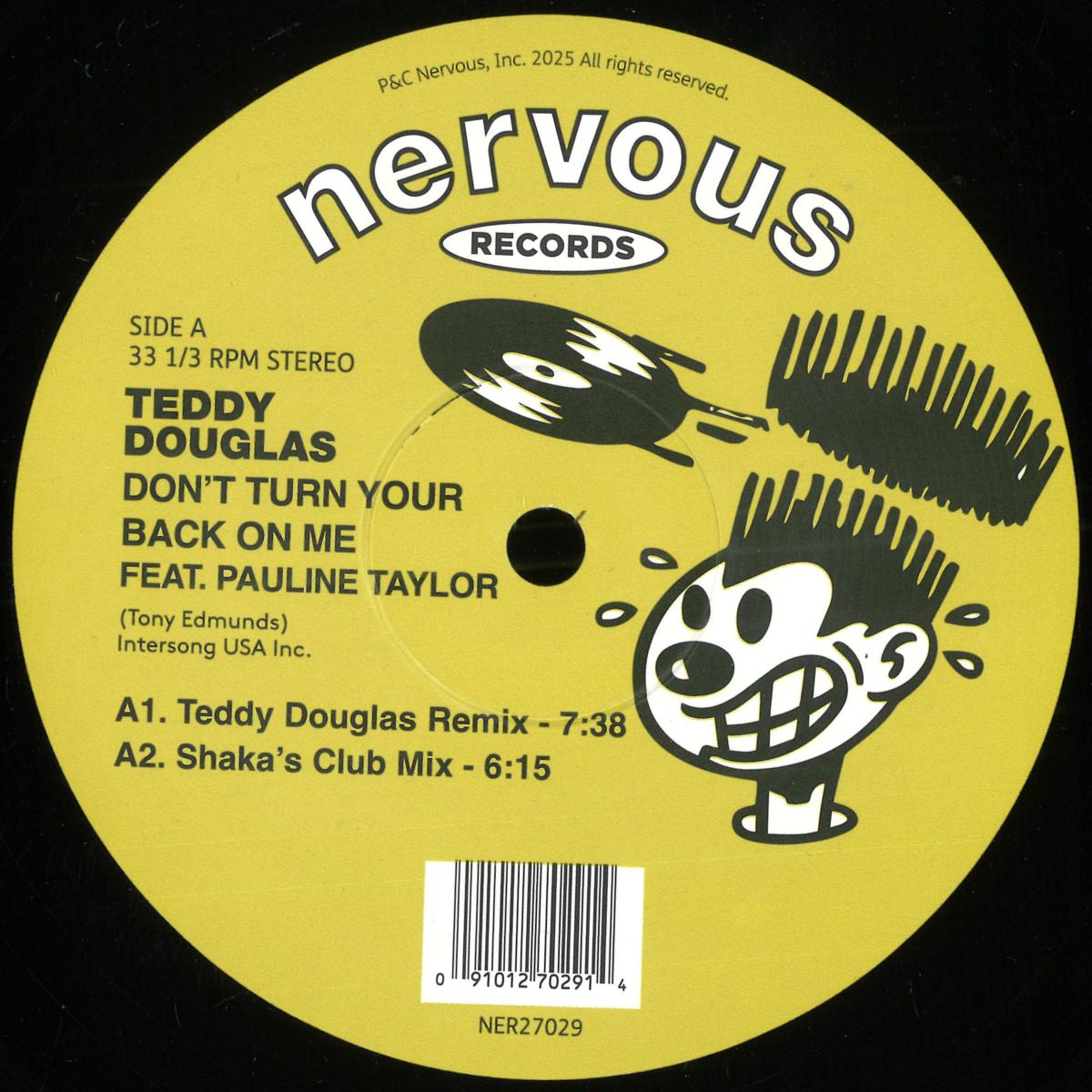 Teddy Douglas — Don't Turn Your Back On Me vinyl cover