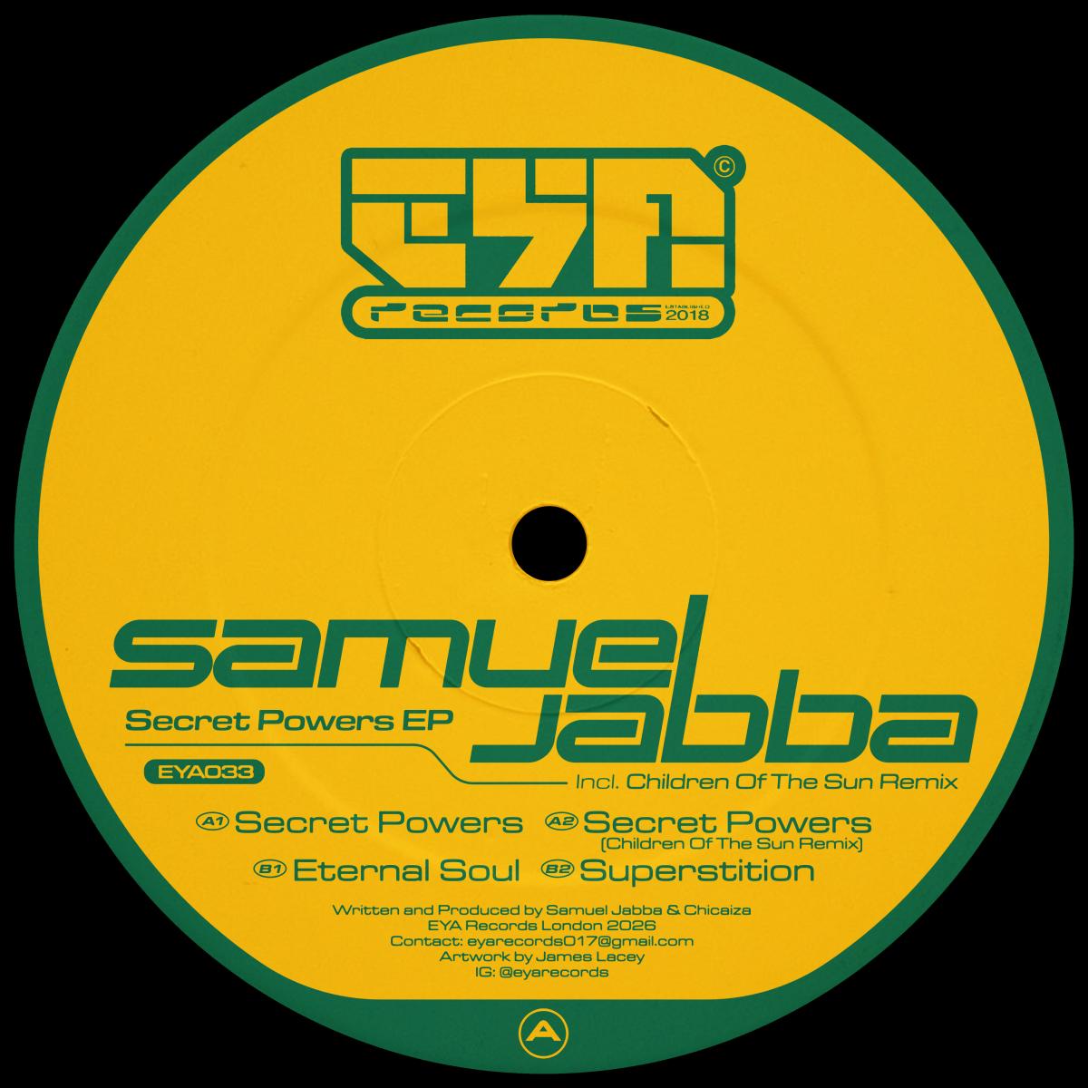 Samuel Jabba — Secret Powers EP vinyl cover