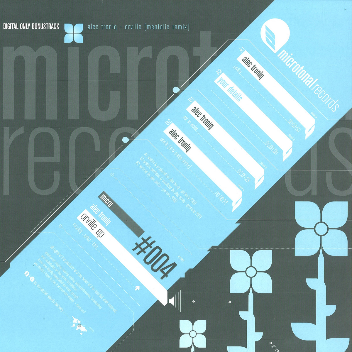 Alec Troniq — Orville Ep vinyl cover