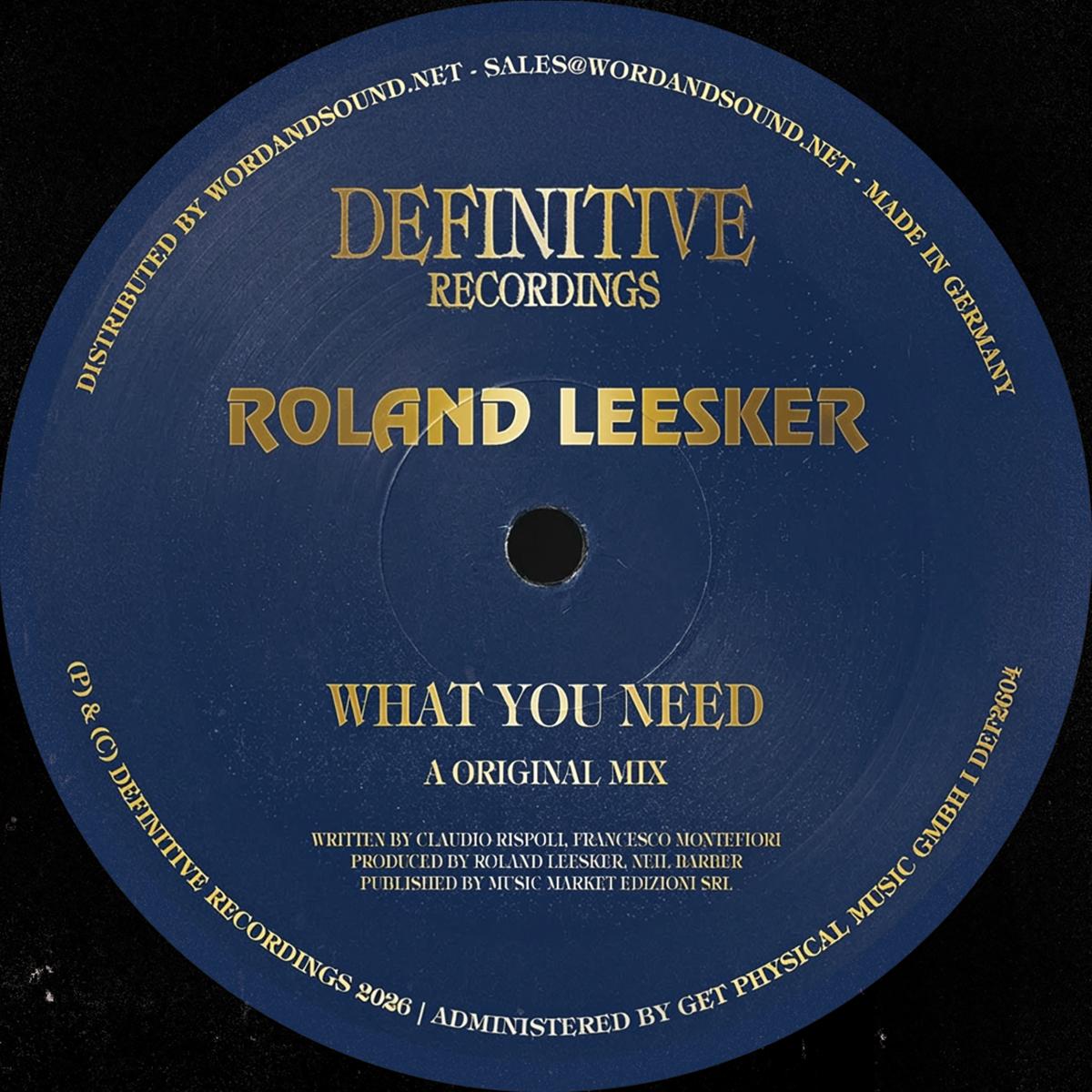 Roland Leesker — What You Need vinyl cover