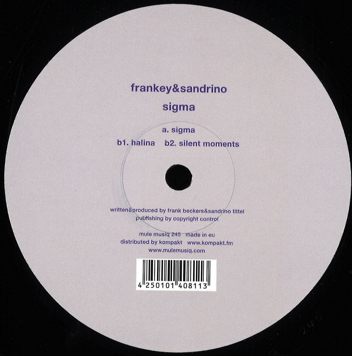 Frankey, Sandrino — Sigma vinyl cover